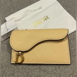 Price firm NEW Dior Beige Saddle Cosmos Zipped Card Holder